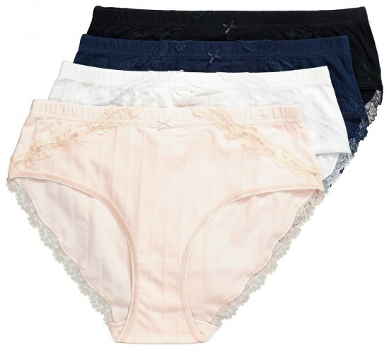 Ulla Popken 839167 Chiloți cu dantelă set de 4 Multicolor - Chiloți - 