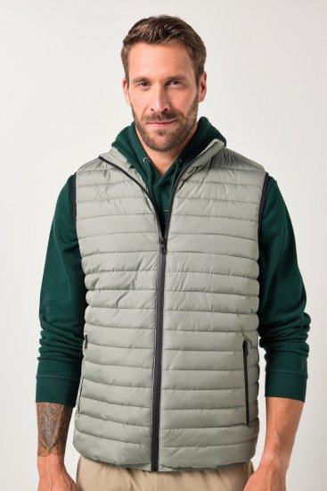 JAY-PI Lightly Quilted Vest with Stomach Fit Grey - Geci - Geci Bărbați Mărimi Mari