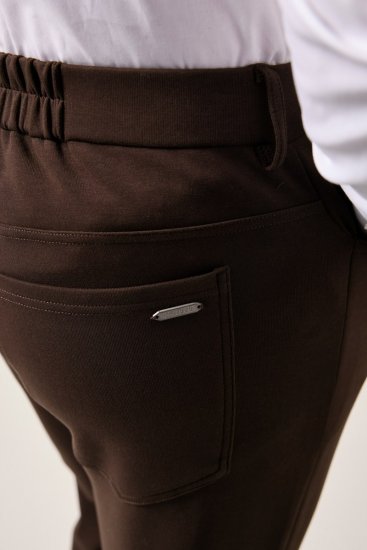 JP1880 New York Flexnamic Pantaloni din jerseu cu cinci buzunare Maro închis - Costume - Costume Bărbați mărimi mari