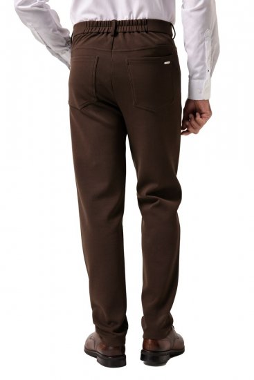JP1880 New York Flexnamic Pantaloni din jerseu cu cinci buzunare Maro închis - Costume - Costume Bărbați mărimi mari