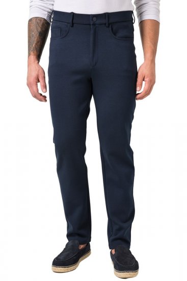 JP1880 New York Flexnamic Pantaloni din jerseu cu cinci buzunare Bleumarin - Costume - Costume Bărbați mărimi mari