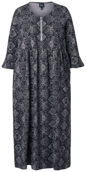Ulla Popken 839518 Rochie cu imprimeu animal și mânecă 3/4 Antracit - Rochii maxi - Rochii maxi marimi mari