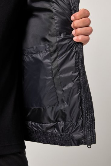 JAY-PI Lightly Quilted Jacket with a Hoodie Black - Geci - Geci Bărbați Mărimi Mari