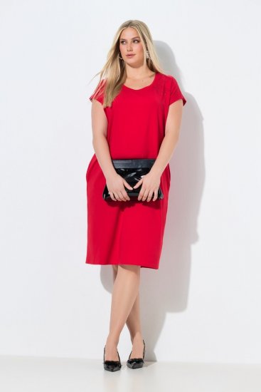Ulla Popken 839896 Rochie din jerseu cu strasuri Roz - Rochii de seară - Rochii de seară marimi mari