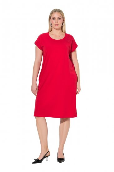 Ulla Popken 839896 Rochie din jerseu cu strasuri Roz - Rochii de seară - Rochii de seară marimi mari