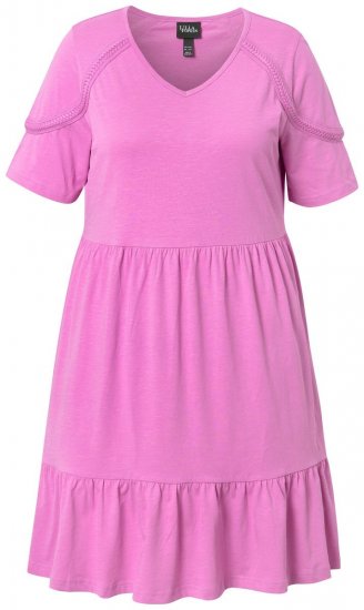 Ulla Popken 840115 Rochie din jerseu cu mânecă scurtă Roz - Rochii din jerseu - 