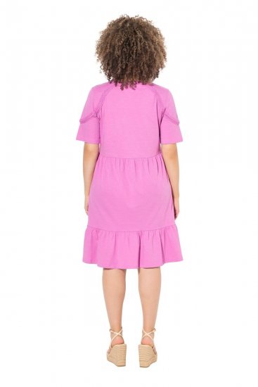 Ulla Popken 840115 Rochie din jerseu cu mânecă scurtă Roz - Rochii din jerseu - 