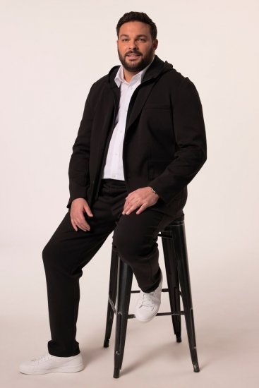 Men+ 205 Bilbao Flexlastic Sacou din jerseu Neagră - Costume - Costume Bărbați mărimi mari