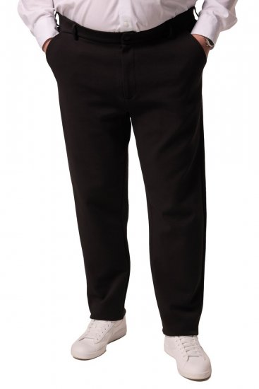Men+ 207 Bilbao Flexlastic Pantaloni chino din jerseu Neagră - Costume - Costume Bărbați mărimi mari