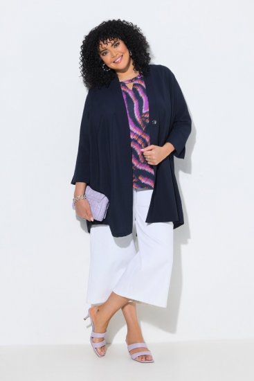 Ulla Popken 840210 Cardigan Bleumarin - Cardigane - Cardigane pentru femei la marimi mari