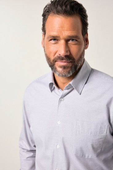 JP1880 Business Shirt Long Sleeve Two-Tone Grey - Cămăși - Cămăși Bărbați Mărimi Mari