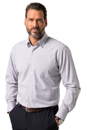 JP1880 Business Shirt Long Sleeve Two-Tone Grey - Cămăși - Cămăși Bărbați Mărimi Mari
