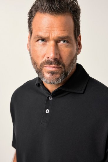 JP1880 Polo Shirt Pique Vintage Black - Tricouri polo - Tricouri Polo Bărbați Mărimi Mari