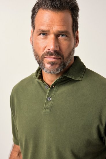 JP1880 Polo Shirt Short Sleeve Pique Vintage Green - Tricouri polo - Tricouri Polo Bărbați Mărimi Mari
