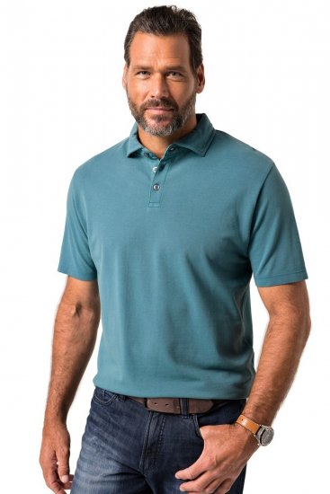 JP1880 Polo Shirt Short Sleeve Pique VIntage Teal - Tricouri polo - Tricouri Polo Bărbați Mărimi Mari