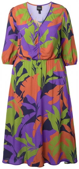 Ulla Popken 841034 Rochie imprimată cu mânecă 3/4 Bleumarin - Rochii maxi - Rochii maxi marimi mari