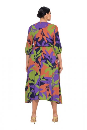 Ulla Popken 841034 Rochie imprimată cu mânecă 3/4 Bleumarin - Rochii maxi - Rochii maxi marimi mari