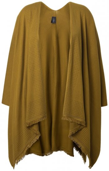 Ulla Popken 841117 Poncho tricotat oversize cu strasuri Verde măsliniu - Ponchouri și pelerine - 