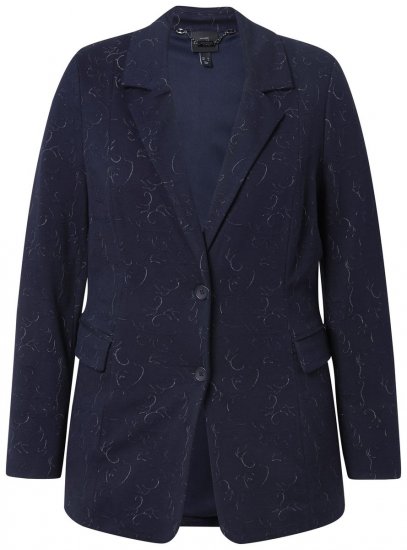Ulla Popken 841163 Sacou din jerseu jacquard Bleumarin - Sacouri - Sacouri în Mărimi Mari pentru Femei