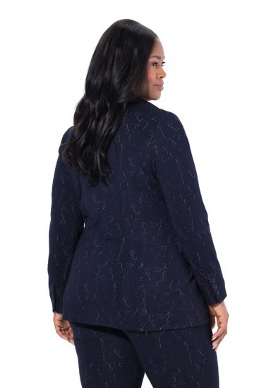 Ulla Popken 841163 Sacou din jerseu jacquard Bleumarin - Sacouri - Sacouri în Mărimi Mari pentru Femei