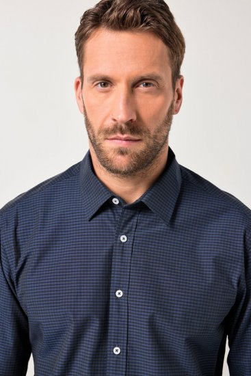 JP1880 Shirt Long Sleeve Kent Collar Navy - Cămăși - Cămăși Bărbați Mărimi Mari
