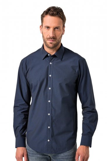JP1880 Shirt Long Sleeve Kent Collar Navy - Cămăși - Cămăși Bărbați Mărimi Mari