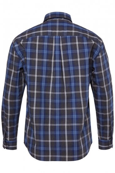 JP1880 Checked Shirt Long Sleeve Kent Collar Anthracite - Cămăși - Cămăși Bărbați Mărimi Mari
