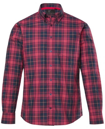JP1880 Checked Shirt Long Sleeve Red - Cămăși - Cămăși Bărbați Mărimi Mari