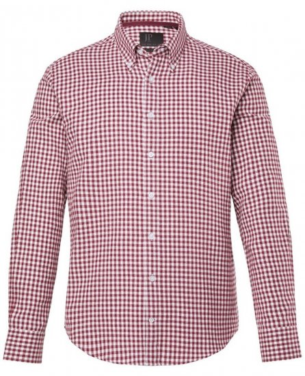 JP1880 Checked Flannel Shirt Long Sleeve Light Red - Cămăși - Cămăși Bărbați Mărimi Mari