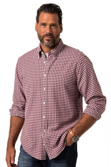 JP1880 Checked Flannel Shirt Long Sleeve Light Red - Cămăși - Cămăși Bărbați Mărimi Mari