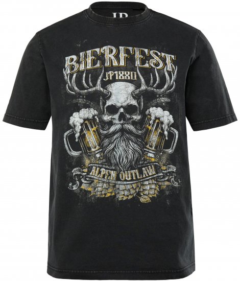 JP1880 Beer Festival Design Vintage Looking T-Shirt Black - Tricouri - Tricouri Bărbați Mărimi Mari
