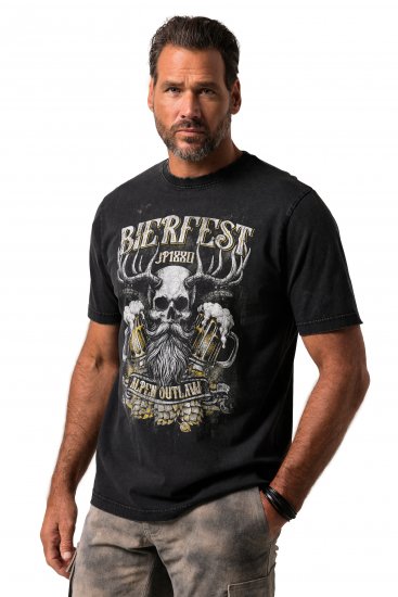 JP1880 Beer Festival Design Vintage Looking T-Shirt Black - Tricouri - Tricouri Bărbați Mărimi Mari