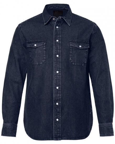 JP1880 Denim Shirt Flexnamic Long Sleeve Navy - Cămăși - Cămăși Bărbați Mărimi Mari