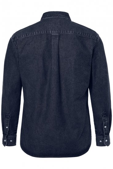 JP1880 Denim Shirt Flexnamic Long Sleeve Navy - Cămăși - Cămăși Bărbați Mărimi Mari