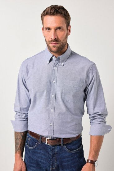 JP1880 Oxford Shirt Long Sleeve Denim Blue - Cămăși - Cămăși Bărbați Mărimi Mari