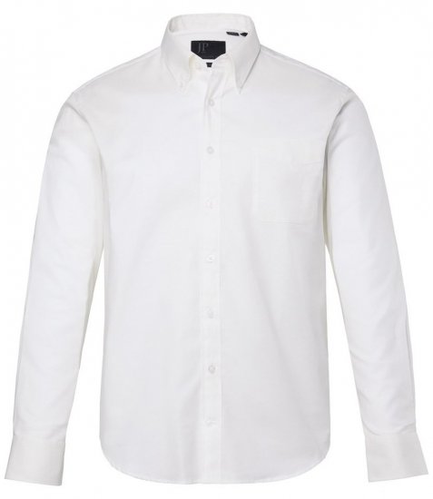 JP1880 Oxford Shirt Flexnamic Long Sleeve Snow White - Cămăși - Cămăși Bărbați Mărimi Mari