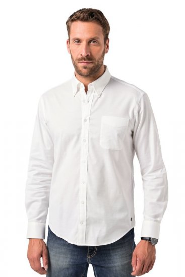 JP1880 Oxford Shirt Flexnamic Long Sleeve Snow White - Cămăși - Cămăși Bărbați Mărimi Mari