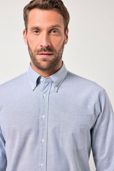 JP1880 Oxford Shirt Flexnamic Long Sleeve Ash Turquoise - Cămăși - Cămăși Bărbați Mărimi Mari