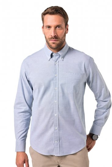 JP1880 Oxford Shirt Flexnamic Long Sleeve Ash Turquoise - Cămăși - Cămăși Bărbați Mărimi Mari