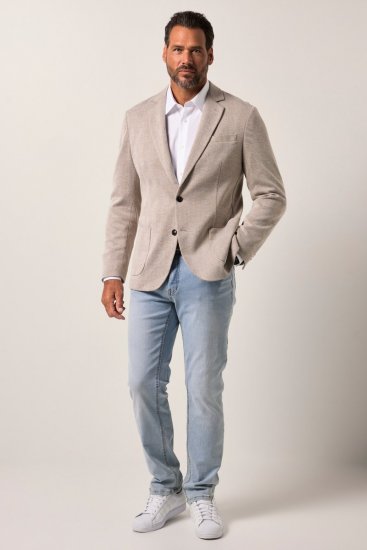 JP1880 Jacket Business Checked Beige - Costume - Costume Bărbați mărimi mari