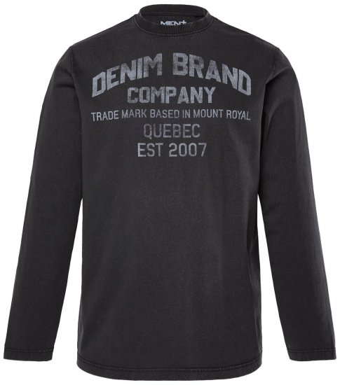 Men+ 612 Tricou cu mânecă lungă Denim Brand Company Neagră - Tricouri - Tricouri Bărbați Mărimi Mari