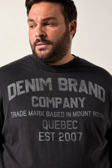 Men+ 612 Tricou cu mânecă lungă Denim Brand Company Neagră - Tricouri - Tricouri Bărbați Mărimi Mari