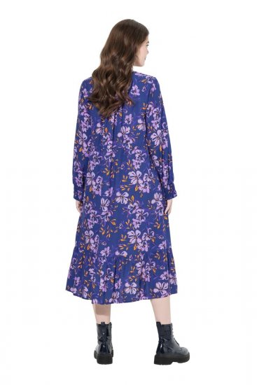 Ulla Popken 841873 Rochie midi cu flori Bleumarin - Rochii midi - Rochii midi la marimi mari