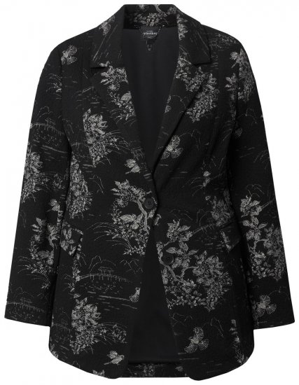 Ulla Popken 841901 Sacou cu model Neagră - Sacouri - Sacouri în Mărimi Mari pentru Femei