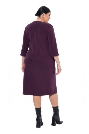 Ulla Popken 841952 Rochie hanorac cu mânecă 3/4 Prună - Rochii midi - Rochii midi la marimi mari