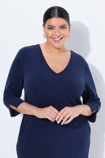 Ulla Popken 841952 Rochie hanorac cu decolteu în V Bleumarin - Rochii - Rochii pentru toate mărimile