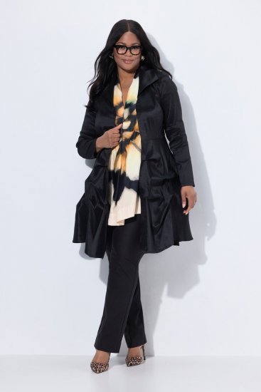 Ulla Popken 842028 Sacou peplum cu pliuri Neagră - Sacouri - Sacouri în Mărimi Mari pentru Femei