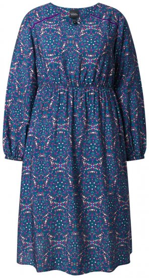 Ulla Popken 842153 Rochie midi imprimată Petrol - Rochii midi - Rochii midi la marimi mari