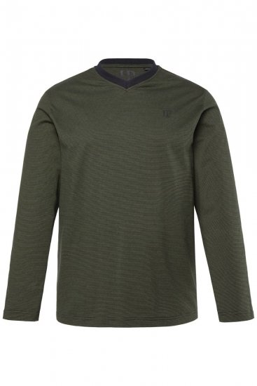 JP1880 Pyjamas Two-piece Striped Dark Green - Lenjerie intimă & costum baie - Lenjerie Intimă Bărbați Mărimi Mari