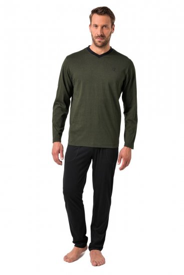 JP1880 Pyjamas Two-piece Striped Dark Green - Lenjerie intimă & costum baie - Lenjerie Intimă Bărbați Mărimi Mari